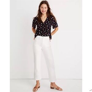 MADEWELL Slim Wide-Leg Jeans in Tile White: Patch Pocket Edition SIZE 29